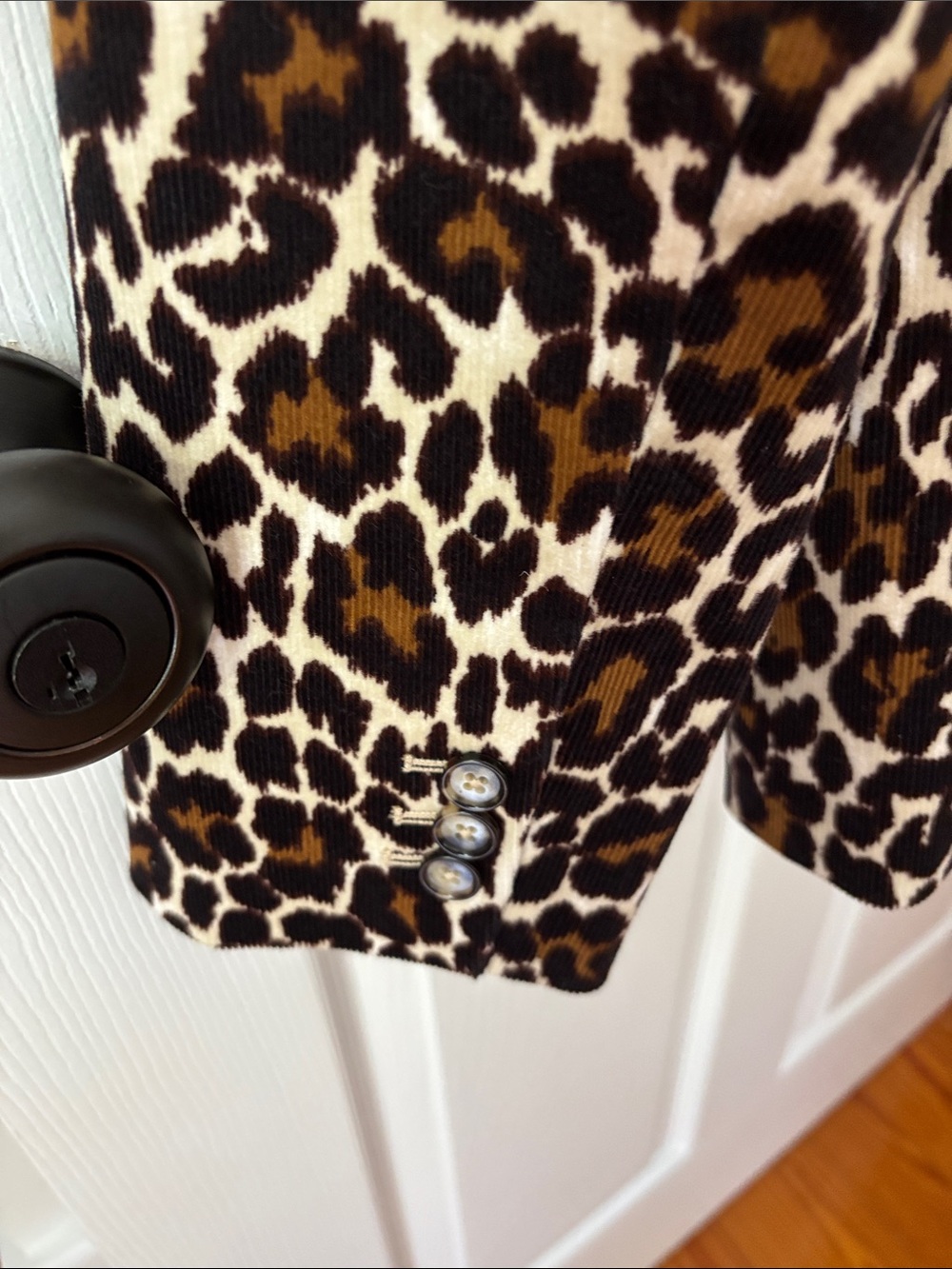 J. Crew Leopard-Print Tailored Blazer in Brown, Black, Cream - Picture 4 of 4